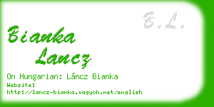 bianka lancz business card